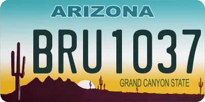 AZ license plate BRU1037
