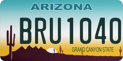 AZ license plate BRU1040
