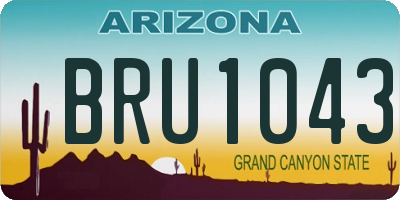 AZ license plate BRU1043