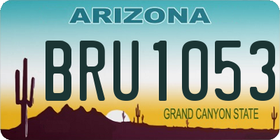 AZ license plate BRU1053