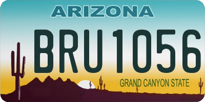 AZ license plate BRU1056