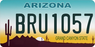 AZ license plate BRU1057