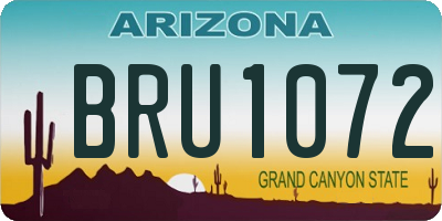 AZ license plate BRU1072