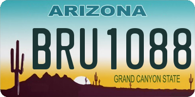 AZ license plate BRU1088