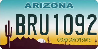 AZ license plate BRU1092