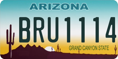 AZ license plate BRU1114