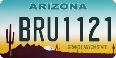 AZ license plate BRU1121