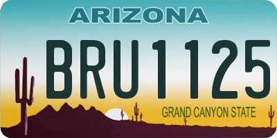 AZ license plate BRU1125