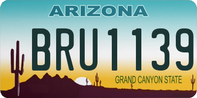 AZ license plate BRU1139