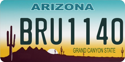 AZ license plate BRU1140