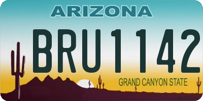AZ license plate BRU1142