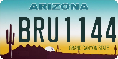 AZ license plate BRU1144