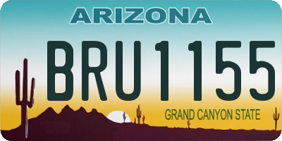 AZ license plate BRU1155