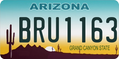 AZ license plate BRU1163