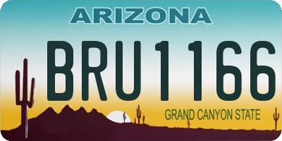 AZ license plate BRU1166