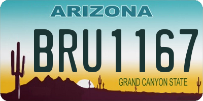 AZ license plate BRU1167
