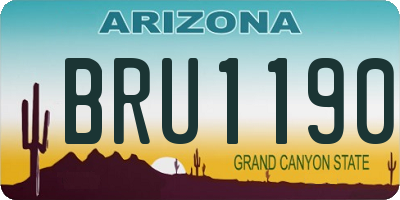 AZ license plate BRU1190