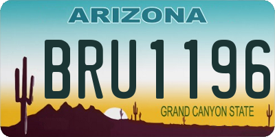 AZ license plate BRU1196