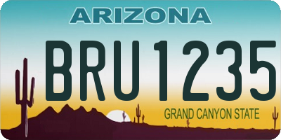 AZ license plate BRU1235