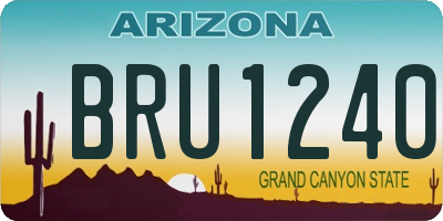 AZ license plate BRU1240