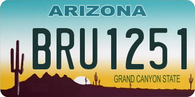 AZ license plate BRU1251