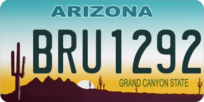 AZ license plate BRU1292