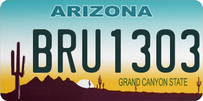 AZ license plate BRU1303