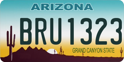 AZ license plate BRU1323