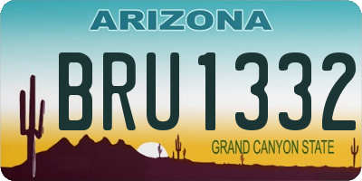AZ license plate BRU1332