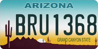 AZ license plate BRU1368