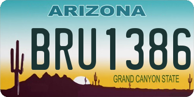 AZ license plate BRU1386