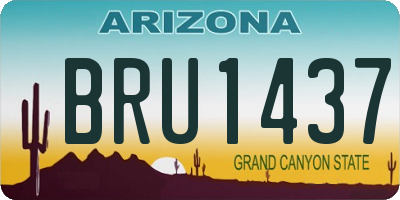 AZ license plate BRU1437