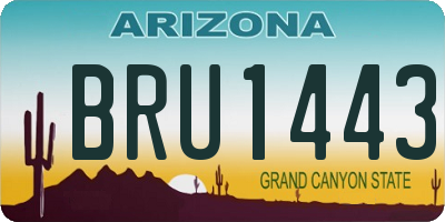 AZ license plate BRU1443