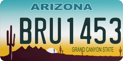AZ license plate BRU1453