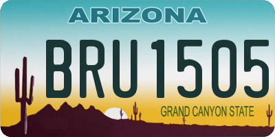 AZ license plate BRU1505