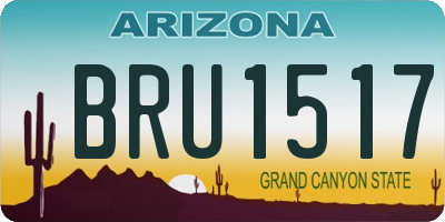 AZ license plate BRU1517