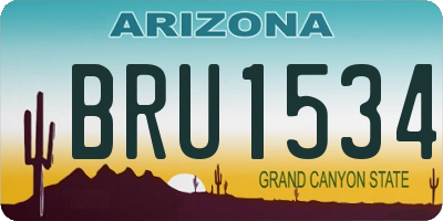 AZ license plate BRU1534