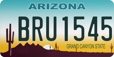 AZ license plate BRU1545