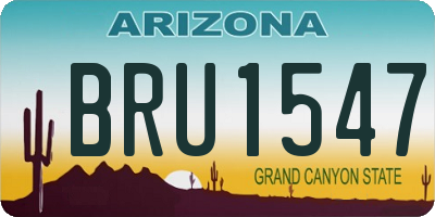 AZ license plate BRU1547