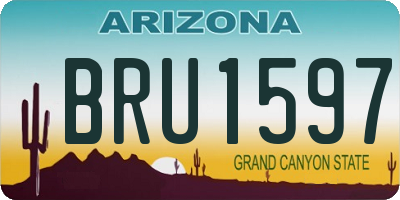 AZ license plate BRU1597