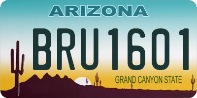AZ license plate BRU1601