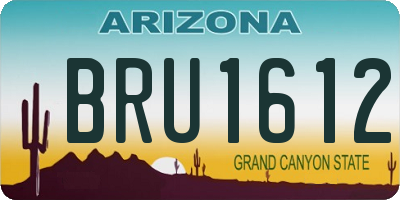 AZ license plate BRU1612