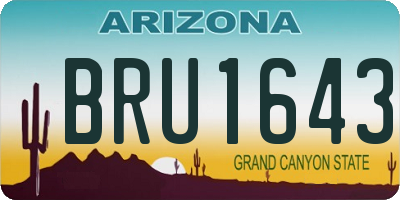 AZ license plate BRU1643