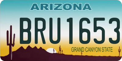 AZ license plate BRU1653
