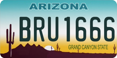 AZ license plate BRU1666