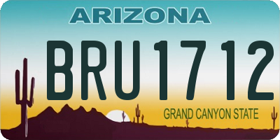 AZ license plate BRU1712