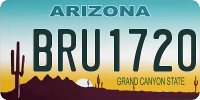 AZ license plate BRU1720