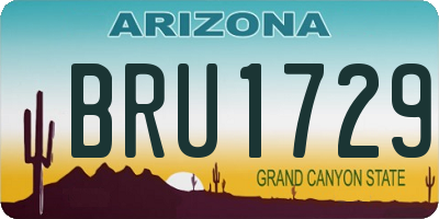 AZ license plate BRU1729