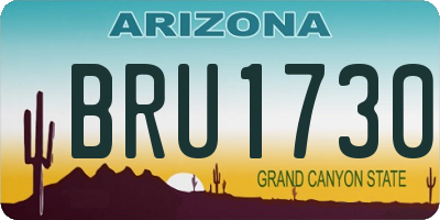 AZ license plate BRU1730