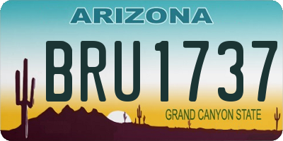 AZ license plate BRU1737